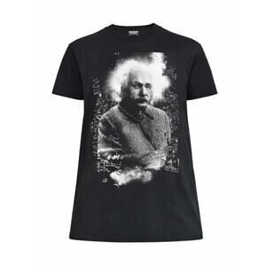 Albert Einstein Graphic T-Shirt Black XL Science Formula Tee